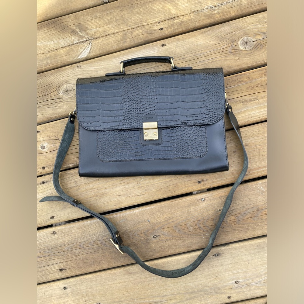 Jarrod Italy laptop bag / documents bag with 2 combination lock. Genuine Leather